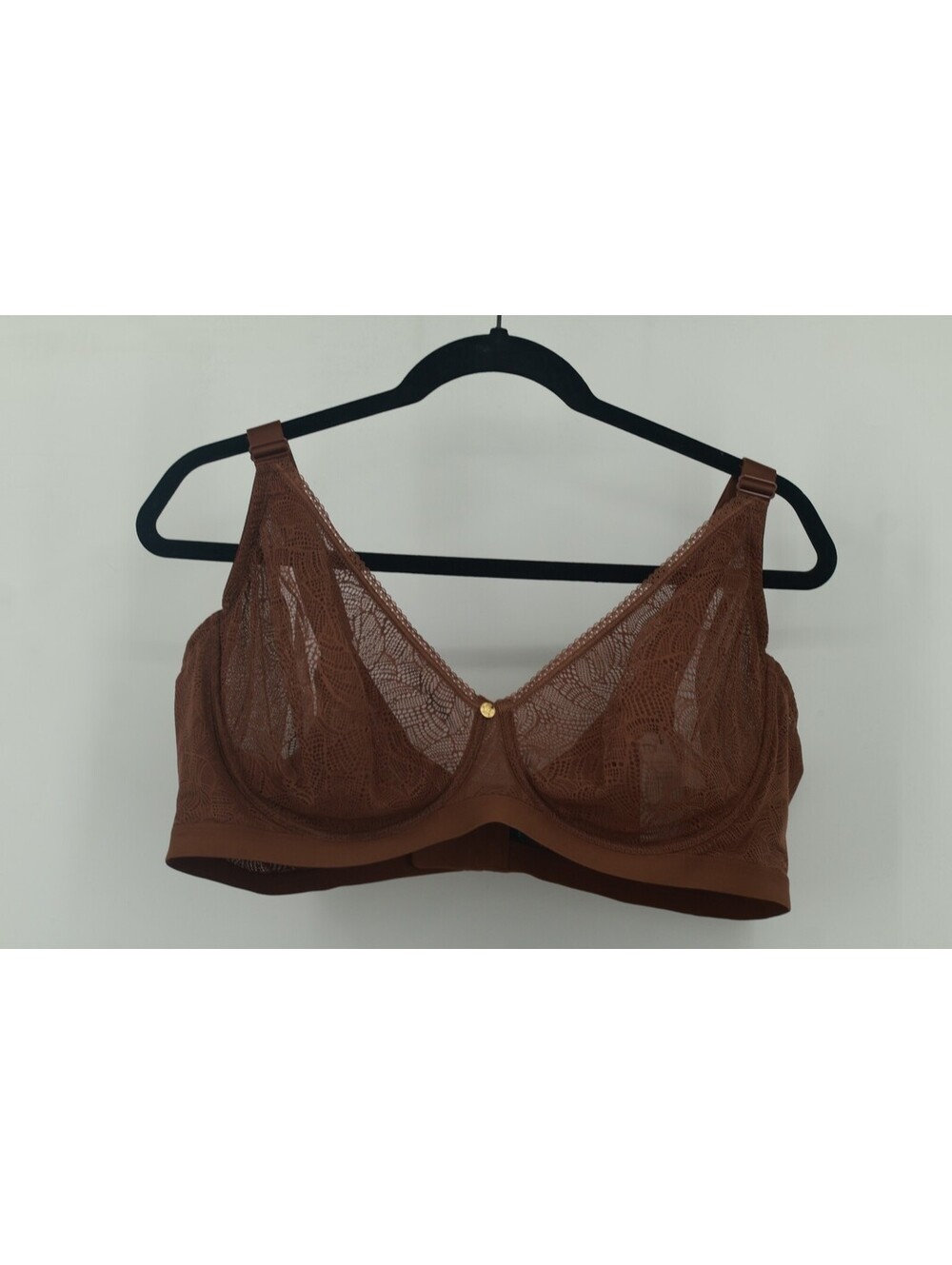 Understance Zoe Smooth Coverage Lace Bra Mocha Brown Full Figure Size 48DD NWT